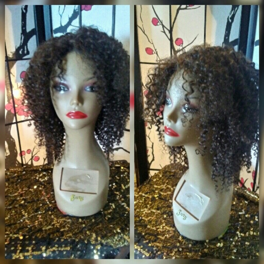 Human remy deep curl hair wig